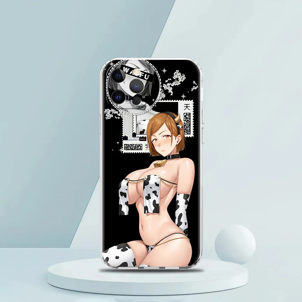 Hentai Harajuku Anime Girl Case for iPhone 16 15 14 13 12 Pro Max Transparent Soft for iPhone 11 Pro Max 7 8 Plus XS XR Shell