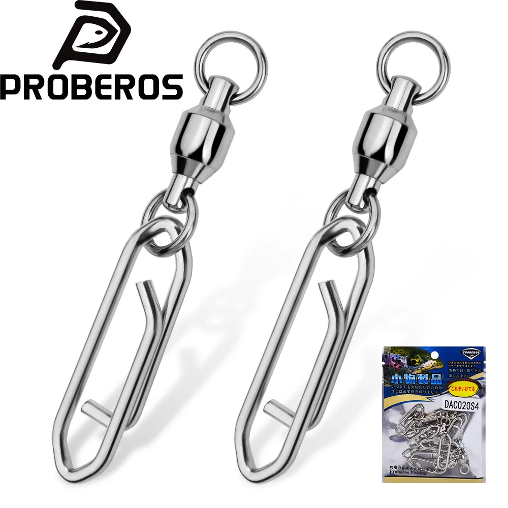 PROBEROS 10 Stück/Beutel Angelwirbel-Verbinder Stark 360° Drehbar °   Angelköder Schnellverbindungsring Angelzubehör