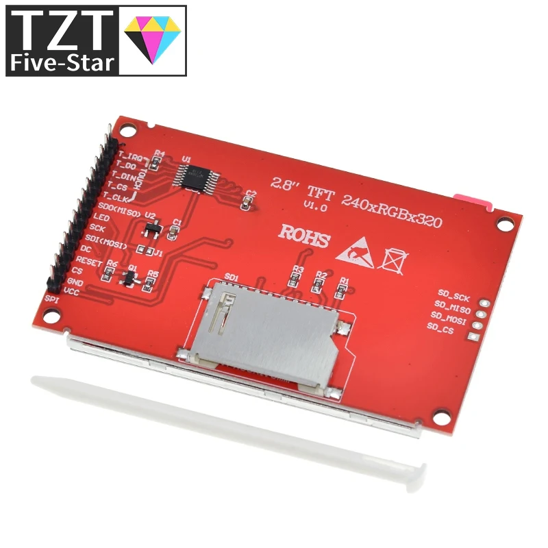 Imagem -05 - Spi Tft Lcd Touch Display com Caneta Módulo de Porta Serial Pbc Ili9341 St7789v 240x320 28