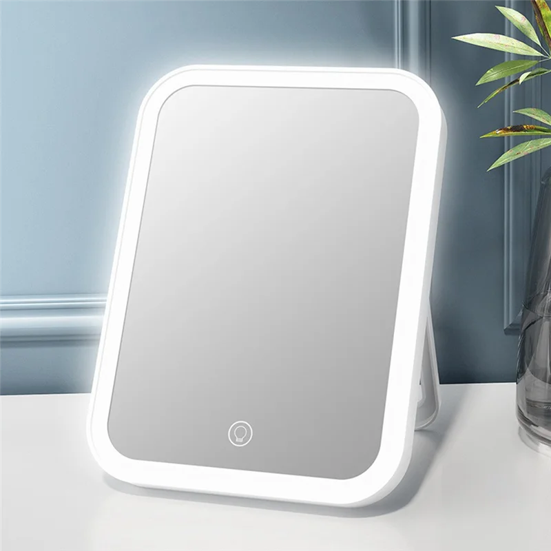 

A04G-Rechargeable Travel Makeup Mirror,3 Color LED Lighting, Dimmable Touch Screen, Portable Lighted Beauty Mirror