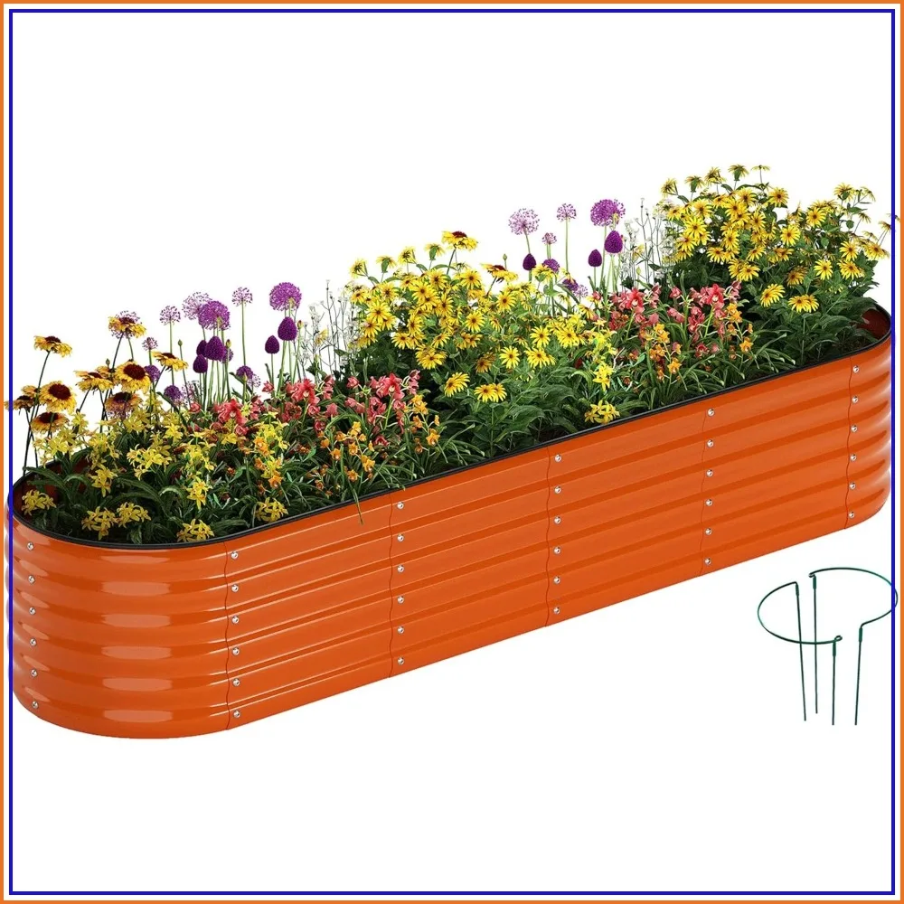 

8x2x1ft Galvanized Raised Garden Bed Kit for Outdoor Gardening, Durable Metal Planter Box