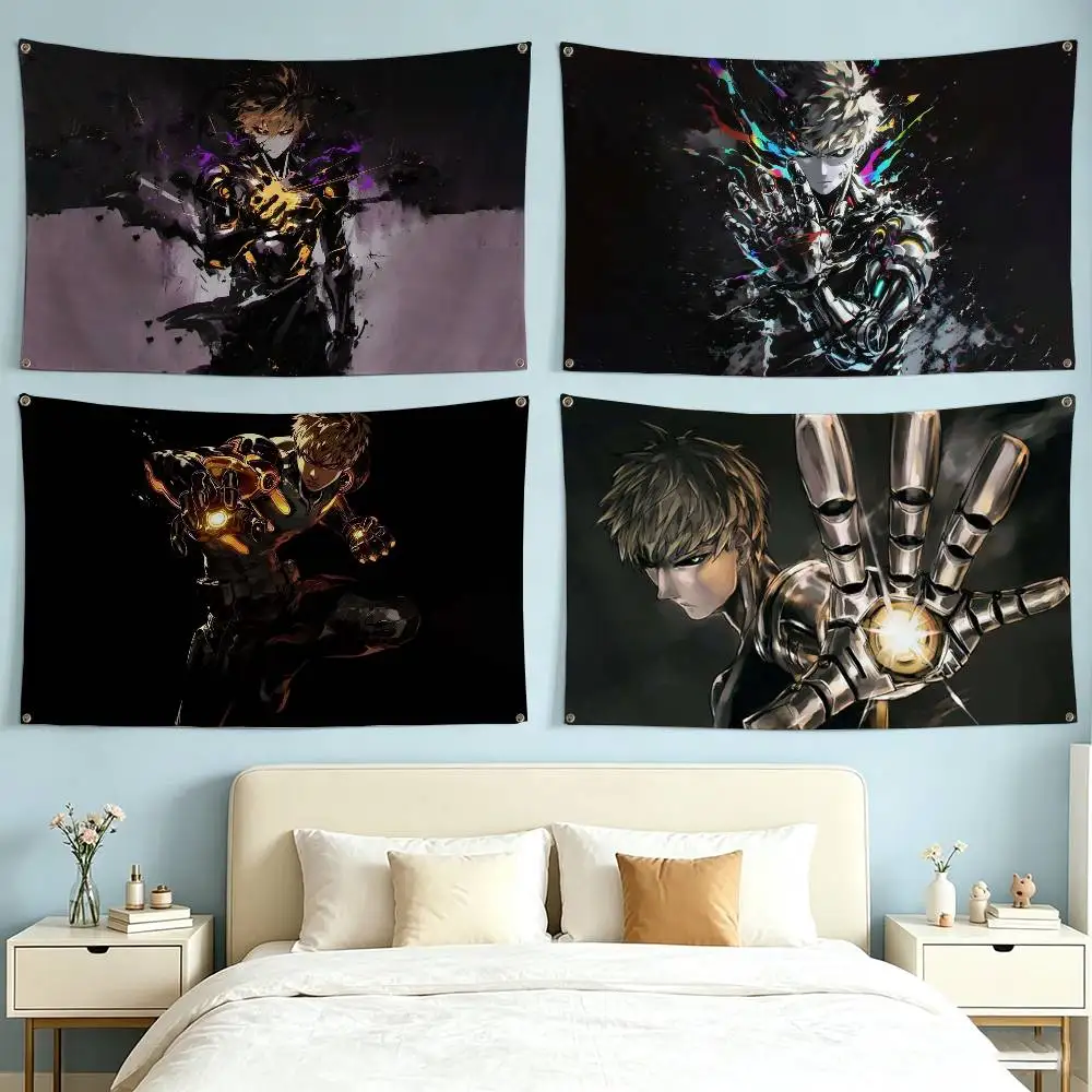 Anime O-One Punch Man Genos  Flag Suitable For Party Club Outdoor Interior Wall Decoration Banner Fans Gift