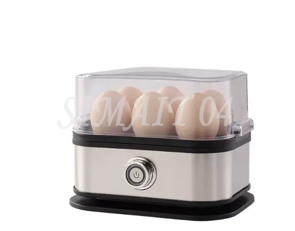 Electric Egg Cooker with Stainless Steel Rotary Switch - Quick-Cooking for Boiled, Poached, Scrambled Eggs & Omelets