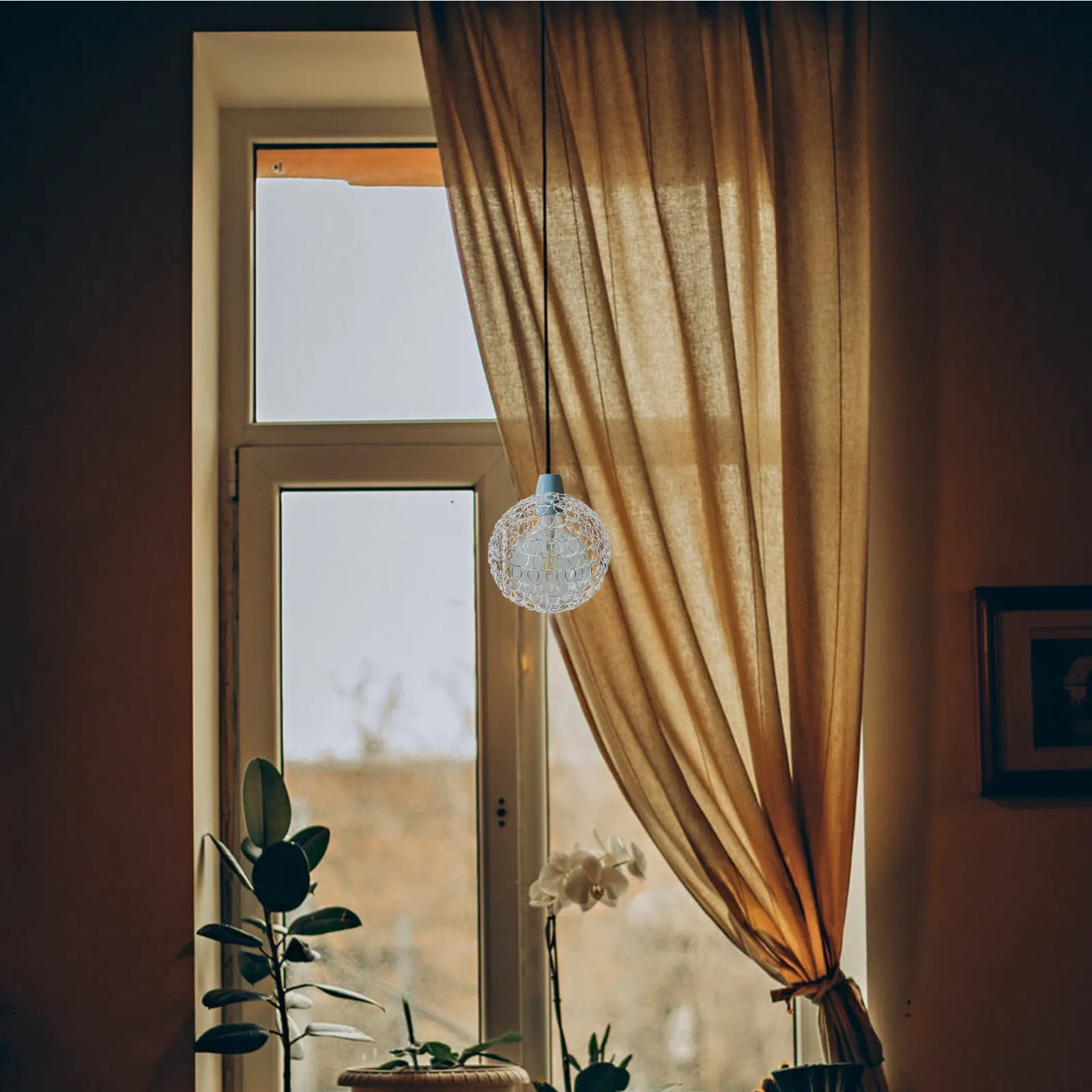 

Подвесной абажур-шар из железной проволоки для потолочных светильников в коридорах, современный рустик-стиль