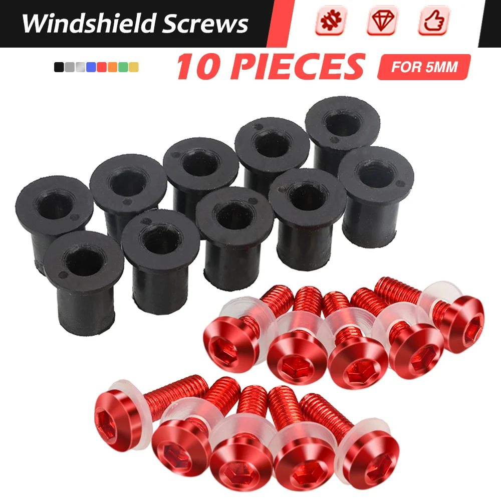 10 PCS Windscreen Bolt Screw Windshield Screw Bolt Kit FOR APRILIA RSV1000R RSV RS660 RS50 RS4 RS250 RS125 DORSODURO 750 1200