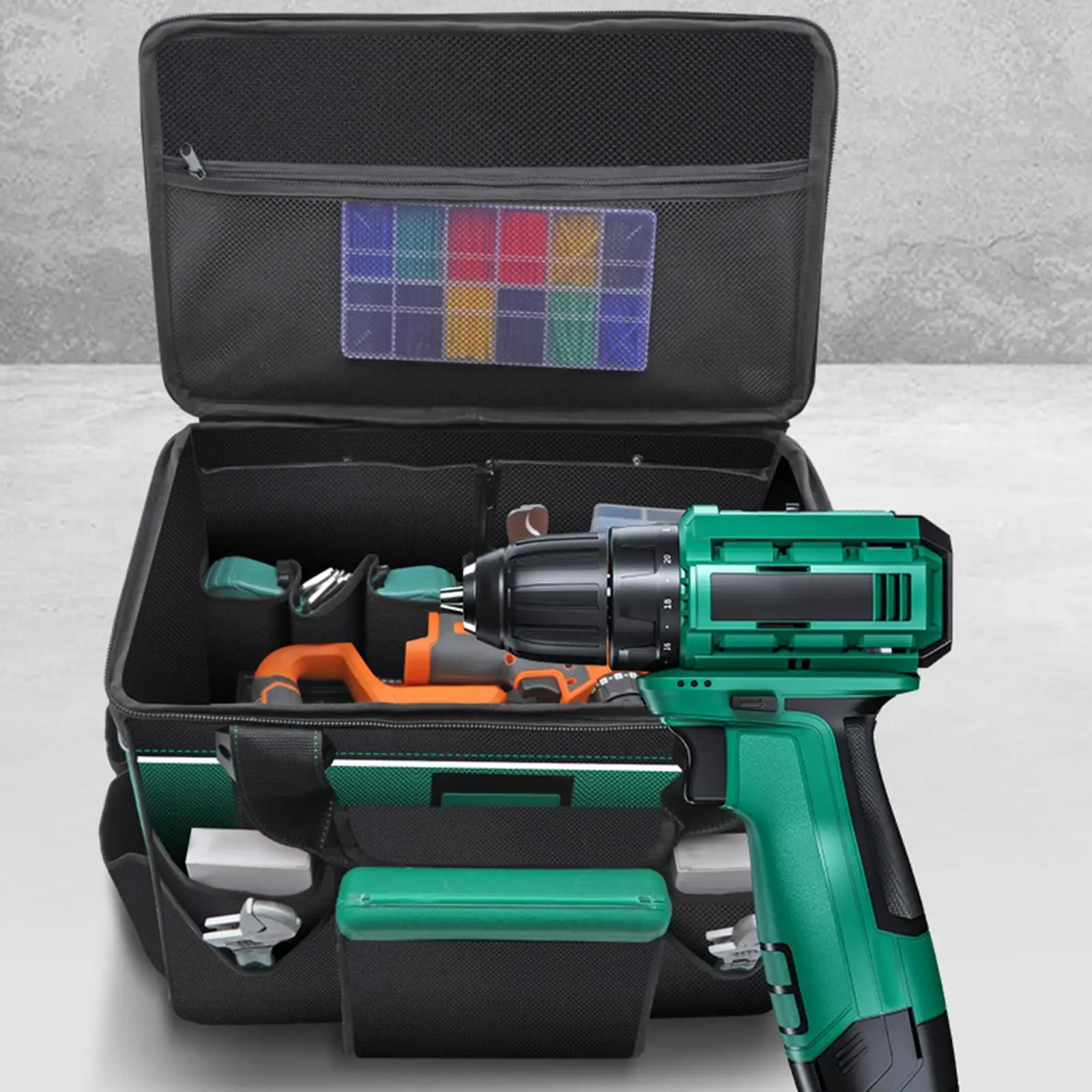 Rolling Tool Bag Portable with Telescoping Handle Tool Box Repair Tools Storage Case for Car Household