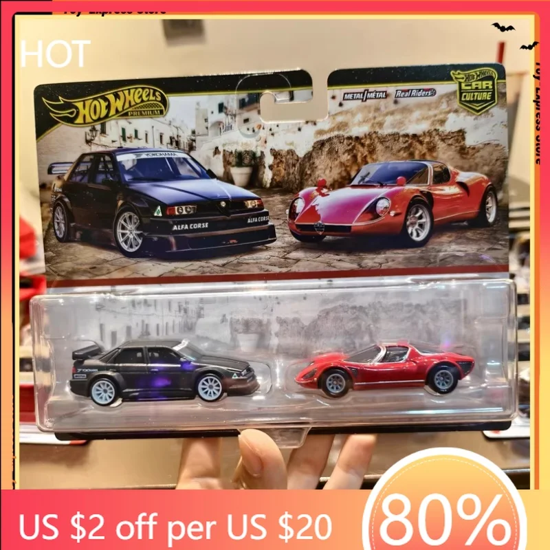 Hub Caps Hub Caps Hot Wheels Premium 2025 Car Culture 2-Packs Hotwheels 2025 1/64 Car Model Alfa Romeo 155 V6 TI 33 Stradale Col