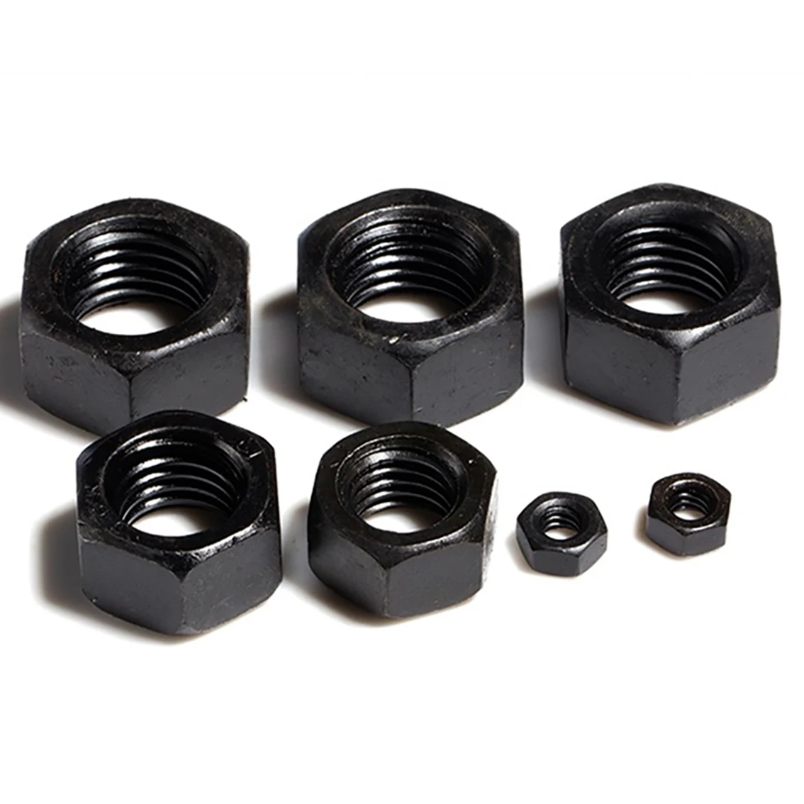 1~5 pcs High Strength Black Carbon Steel Hex Nut M4-M10 M12 M14 M16 M18 M20 M22 M24 M27 M30 M36-M56 Locknut Slip insert Lock Nut