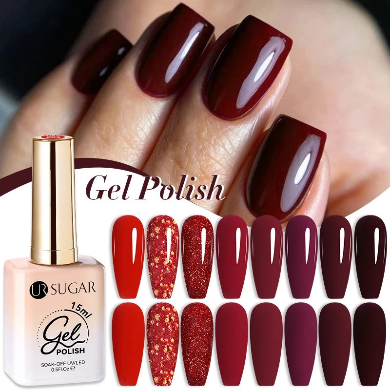UR SUGAR 80 kolorów 15 ml Czerwone kolory Seria Żelowy lakier do paznokci Półtrwały żel UV Nail Art Manicure Lakier Materiały eksploatacyjne