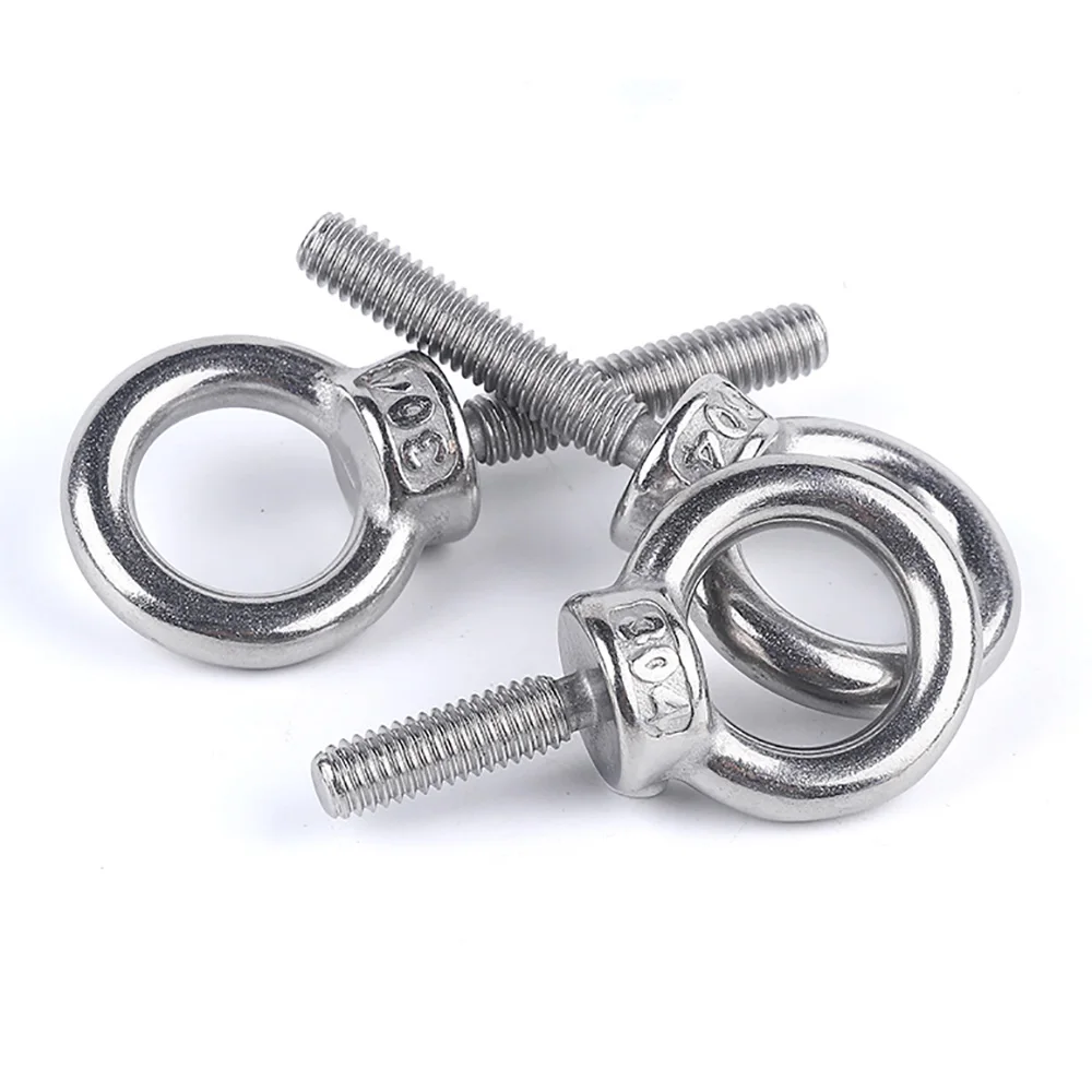 1/2/5Pcs 304 Stainless Steel Lifting Eye Bolt M3 M4 M5 M6 M8 M10 Loop Eyebolt 10mm-100mm Length Machinery Lifting Fastener