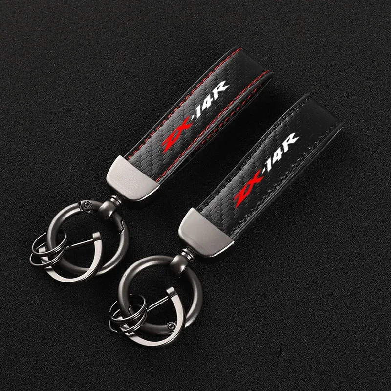 Leather Motorcycle keychain Horseshoe Buckle Jewelry for Kawasaki ZX-14R ZX 14R ZX14 R 2018 - 2021 accessories