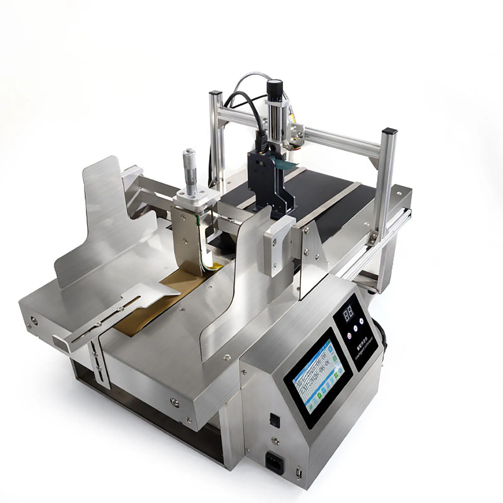 ZM-YF80plus Automatic Desktop Inkjet Printer Paging Machine Conveyor Belt Paper Card Plastic Bag Online TIJ Thermal Printer