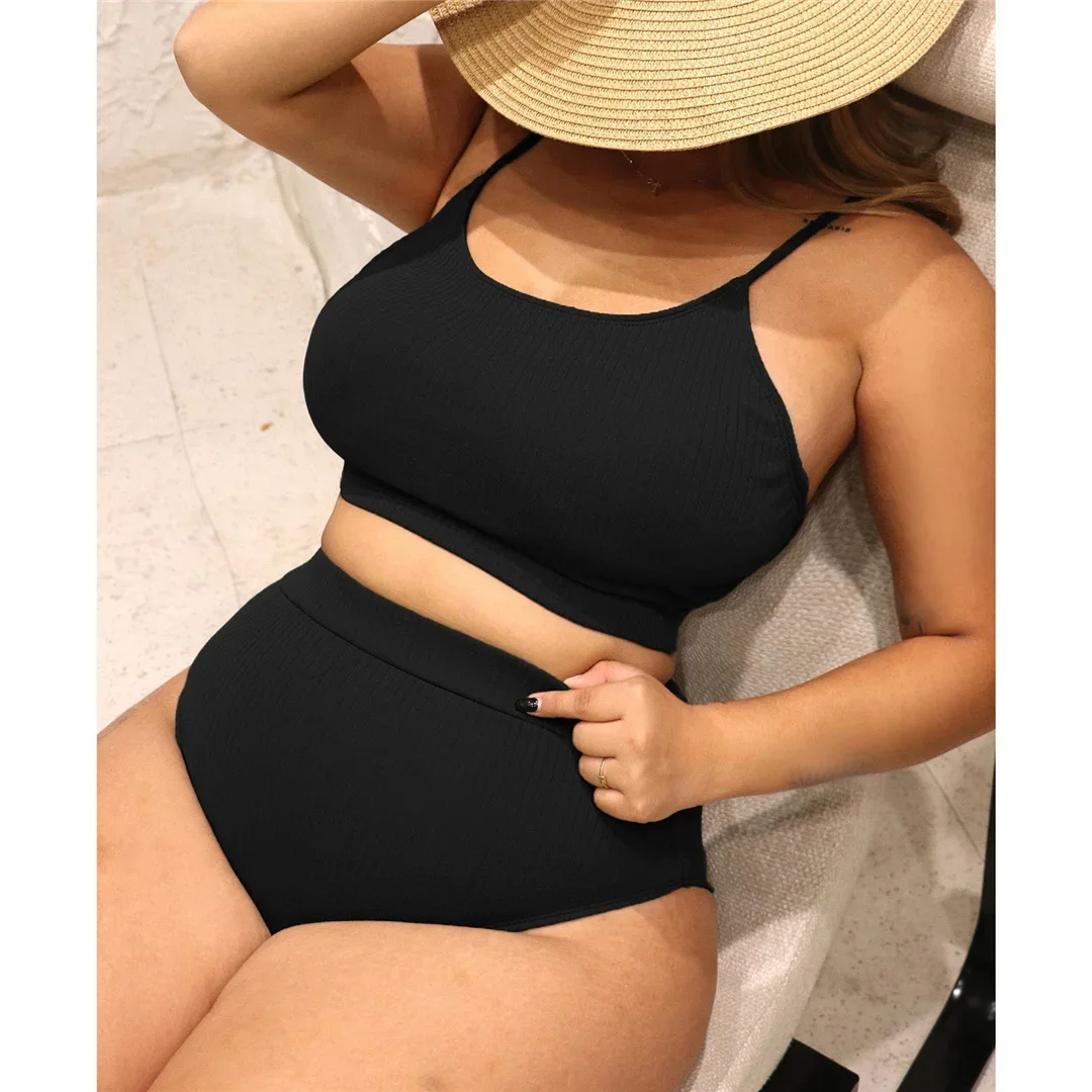 0XL - 4XL 7 Colors Bikini Plus Size Large Size Swimwear Women Swimsuit Female Two-pieces Bikini set Bather Bathing Suit V3774B