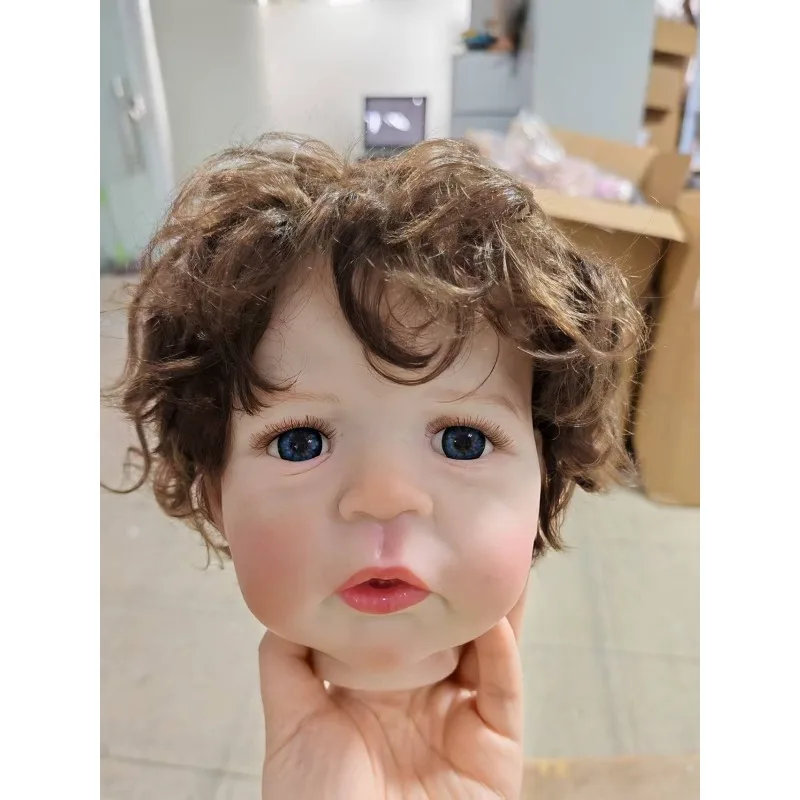 Kit bambola per capelli radicati a mano rinati non finiti già dipinta da 60 cm Sandie con panno per il corpo