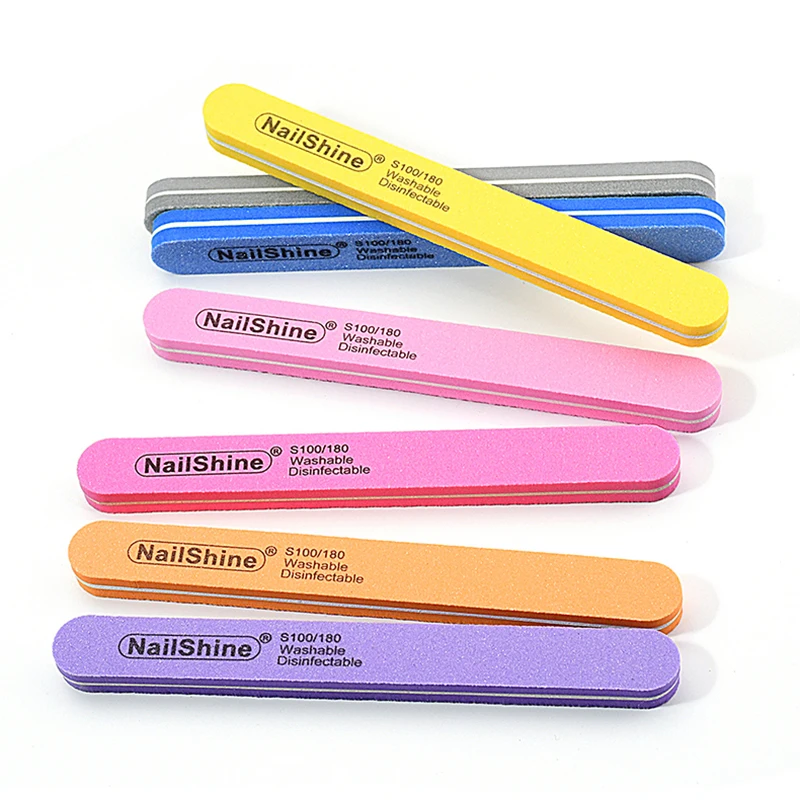 

5 Pcs Nail File Buffer Sponge 100/180 Professional Printing Polishing Grinding Manicure For UV Gel Pedicure Tools Accessories