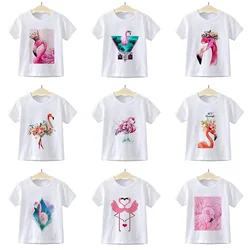 Kids T-shirt Loose Hipster Casual Trendy Flamingo Children T shirt Cool Vintage Girl Boys Clothes