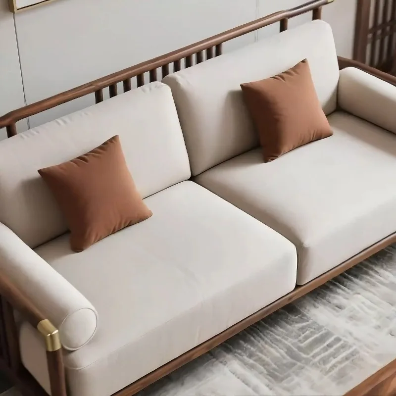 Walnut sofa new Chinese living room