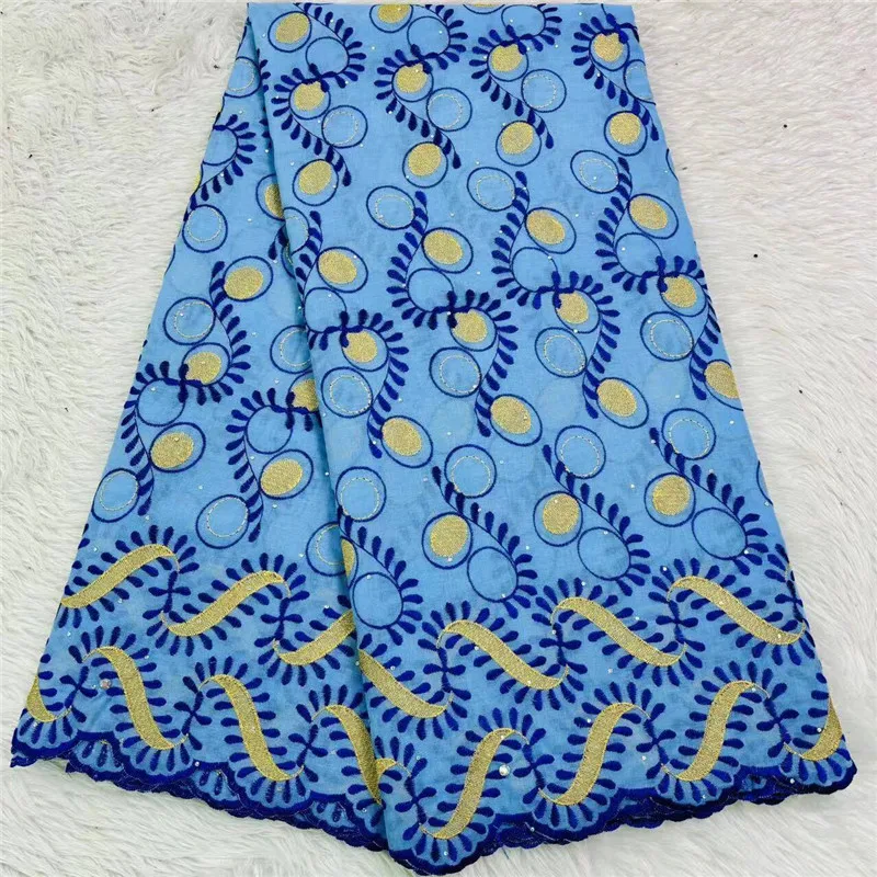 5 yard Swiss lace fabric heavy beaded embroidery African 100% cotton fabrics Swiss voile lace popular Dubai style 29L272403