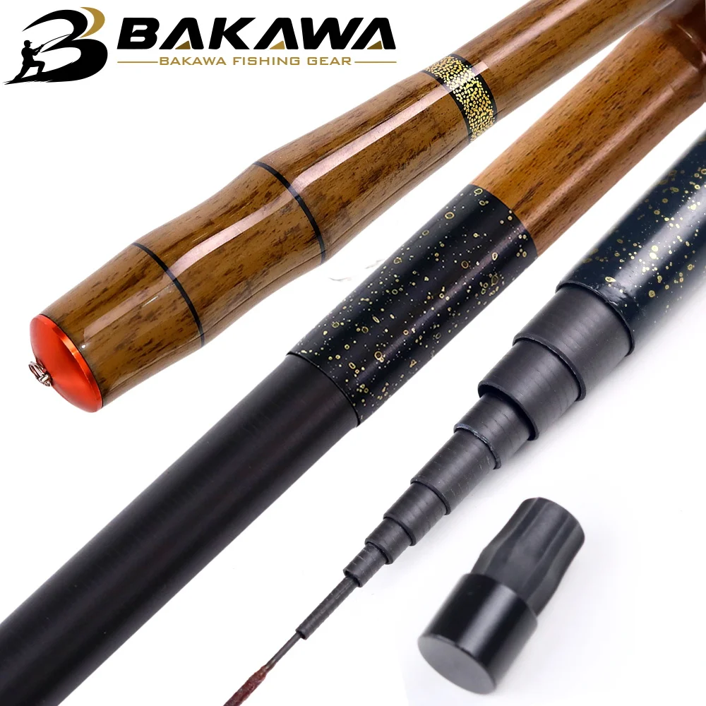 45CM Kompakte Kohlefaser-Angelrute mit Bambus-Finish Teleskop-Handrute für Outdoor-Flussangeln 180 270 360 450 540 BAKAWA – Detail 5