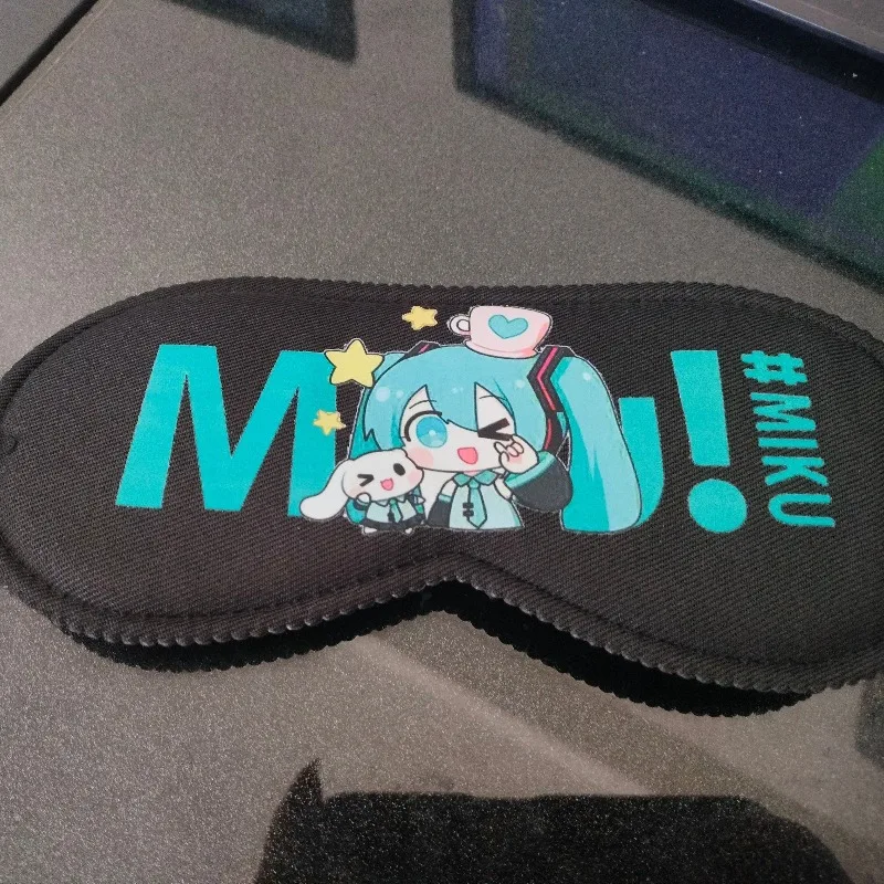 Hatsune Miku Anime Block Out Luce Maschera per gli occhi Farcito Sonno Visiera Ragazzo Ragazza Peluche Maschera per gli occhi Traspirante Pisolino Benda per gli occhi regolabile