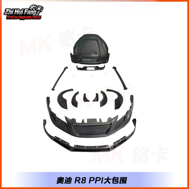 

Подходит для 08-15 Audi R8 PPI, широкий комплект кузова, боковые юбки капота, передний бампер, задняя губа
