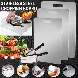316 Stainless Steel Cutting Board Antibacterial Kitchen Chopping Board  Rectangular Kneading Dough Board for Meat Fruit Vegetabl