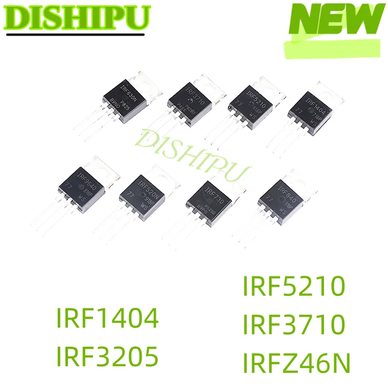 

5PCS IRF1404 IRF3205 IRF5210 IRF3710 IRFZ46N mos FET tripole inserted into TO-220 N channel