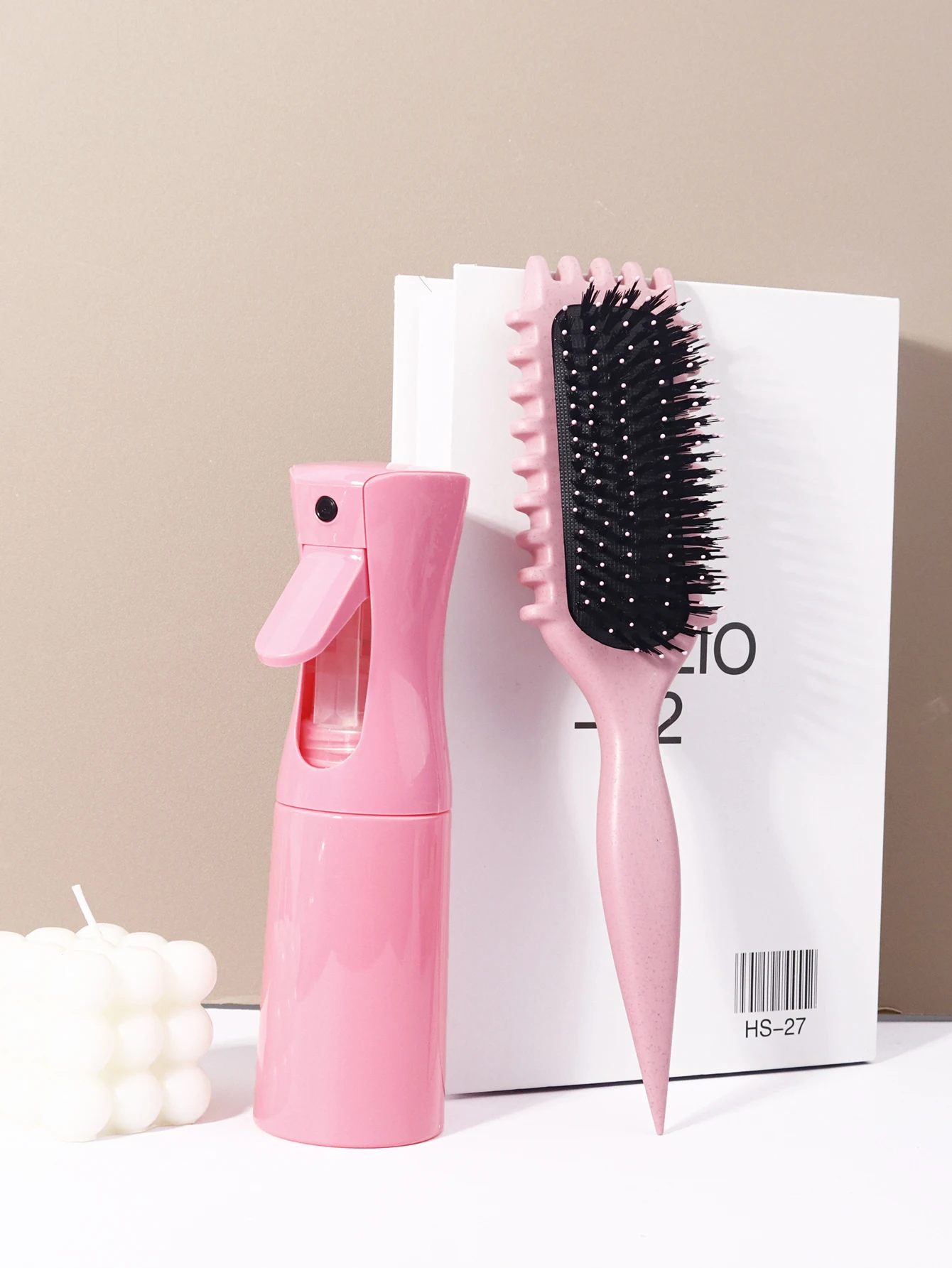

2-piece spray bottle hair comb set, nylon mane, reduces hair pulling and separation, suitable for both men and women