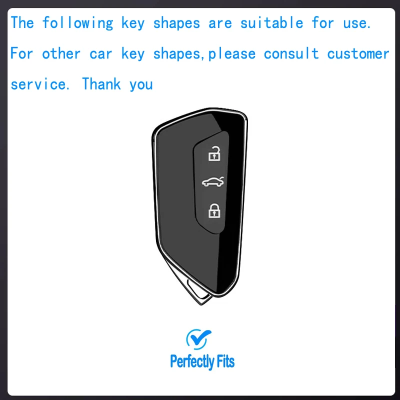 Car Key Fob Cover For VW Volkswagen Compatible With Golf 8 ID4 ID3 ID5 ID6 Seat Leon MK 4 Skoda Octavia Soft TPU Keys Shell Prot