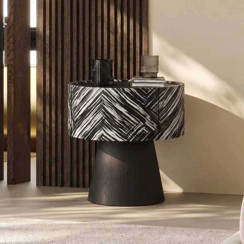 Minimal Black Oak Nightstands Purple Designer Quarto Bedside Coffee Nightstands Rattan Cute Mesa De Cabeceira Furniture For Home