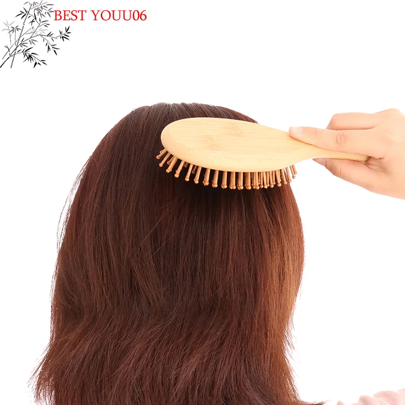 

Hot 1Pc Hair Brush Women Massage Bamboo Combs Anti-Static Detangling Reduce Hair Loss Styling Tools