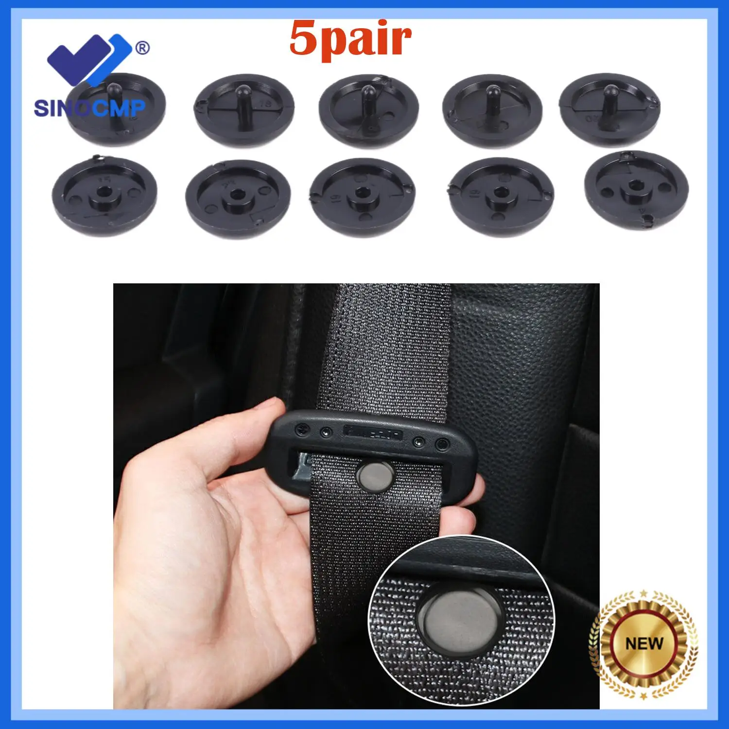 5Pair/set  New Car Seat Belt Stopper Spacing Limit Buckle Clip Stop Button Retainer Car Parts