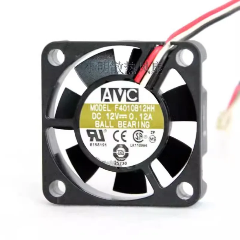 

CPU Cooler Fan for AVC 4010B12HH 12V 0.12A 4010 3-wire motherboard 3P interface dual ball high air volume fan 40*40*10mm