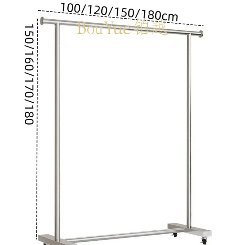 Stainless Steel Floor to Ceiling Clothing Rack Minimalist Garment Display Stand for Women Boutique Retail Store Merchandise