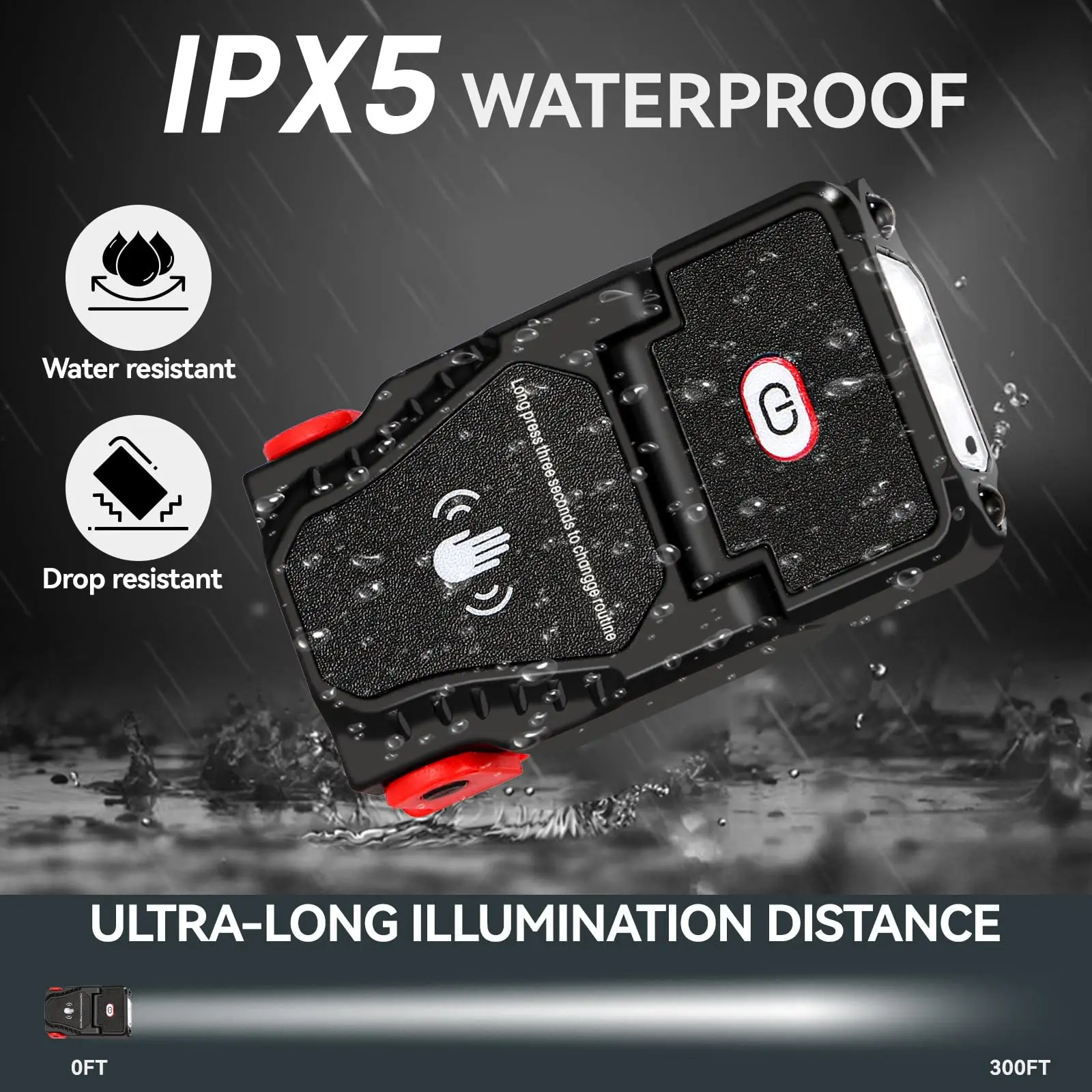 كشافات أمامية بمشبك غطاء بمستشعر LED صغير قابلة لإعادة الشحن USB مقاومة للماء 90 °   ضوء حر اليد قابل للتعديل للتخييم والصيد والجري