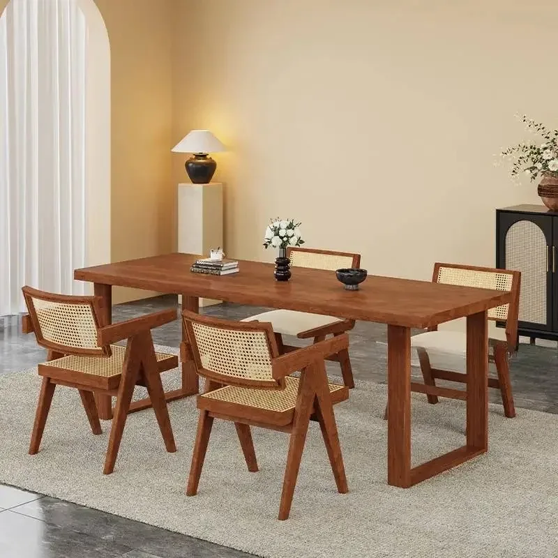 حامل طاولة خشبي فريد من نوعه منظم الحفلات لغرفة المعيشة طاولة طعام القهوة مستطيلة أثاث على الطراز الصيني Mesas De Comedor #2