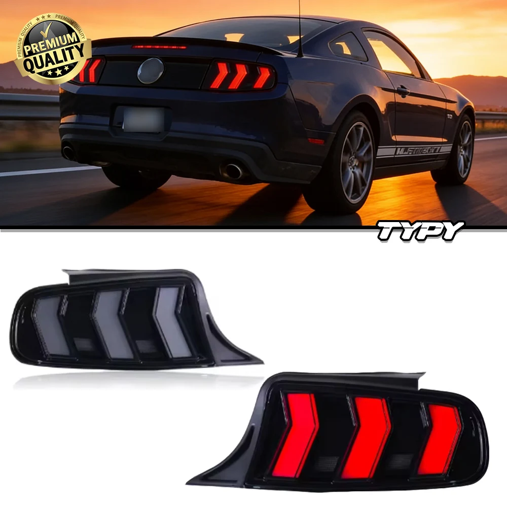 

Задние светодиодные фонари TYPY CAR для Ford Mustang 2010-2014, с затемненными линзами, последовательным сигналом поворота, стоп-сигналом, DRL, водонепроницаемые.
