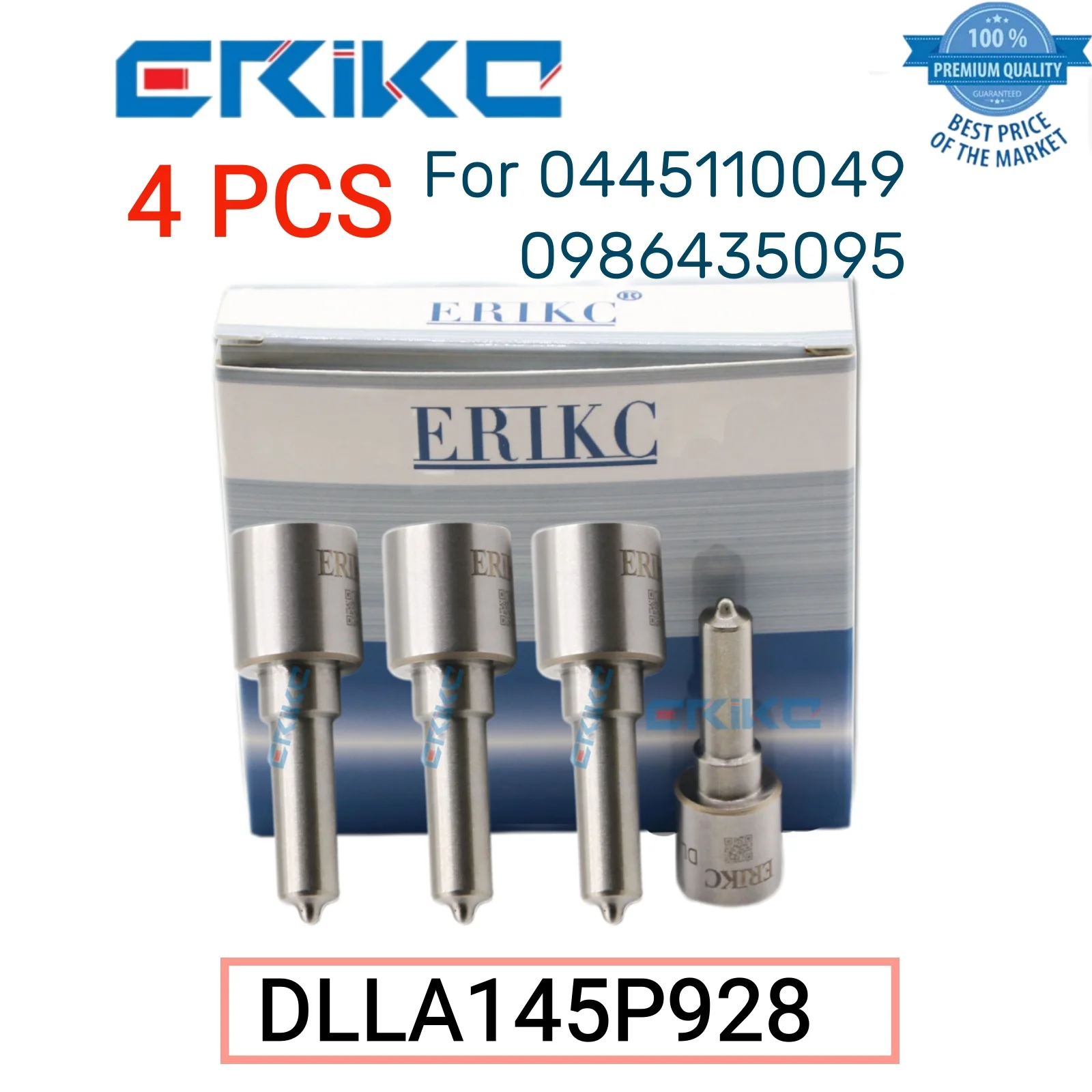 

4 PCS DLLA145P928 Injector Engine Nozzle 0 433 171 618 DLLA 145 P 928 Common Rail Nozzle DLLA 145P928 for 0445110049 0986435095