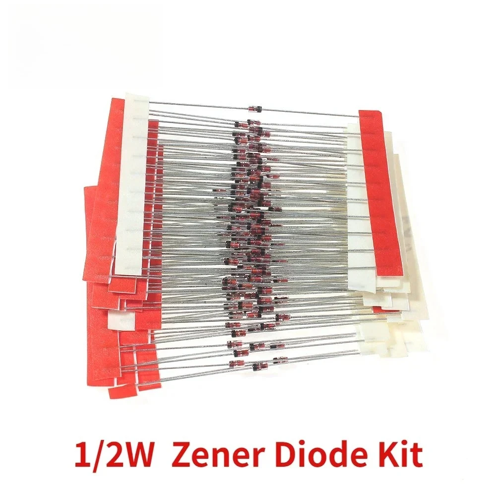 140/150/270PCS 1/2W Voltage Regulator Diode Pack 0.5W Zener Diodes 3.3V~30V, 12.4V-9.1V, 2.4V~33V Diode Assortment Kit