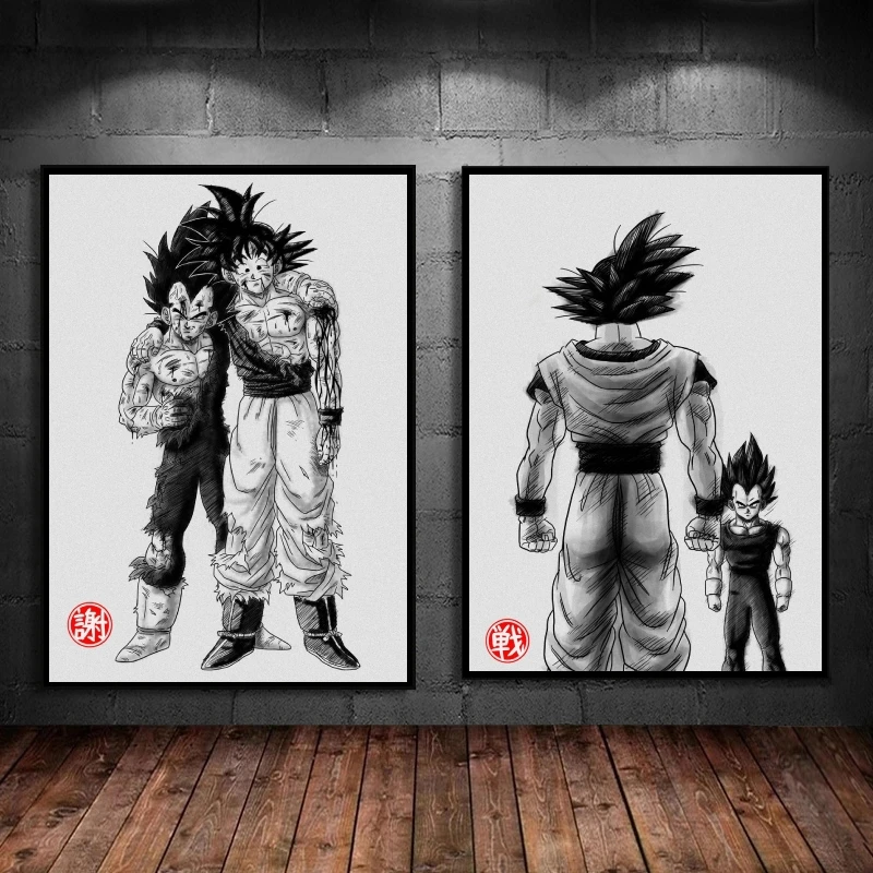 

Canvas Posters Decoration Paintings Dragon Ball Goku Picture Classic Comics Pictures Friends Gifts Decorative High Quality Art