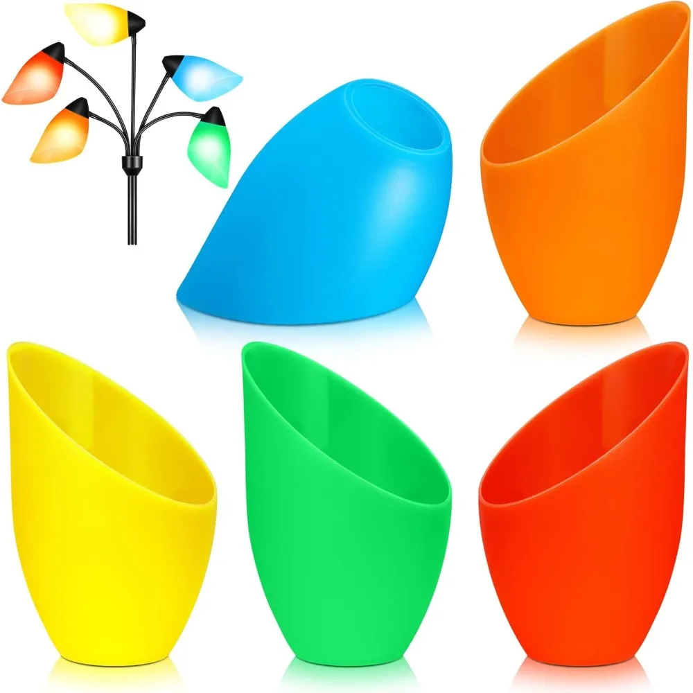 

5-цветный пластиковый абажур для пола 1,65 дюйма, сменный абажур для торшера, сменный абажур для подковы для светодиодов (яркий c
