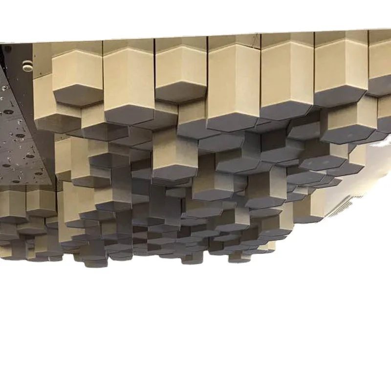 Creative, Geometric, Honeycomb LED Ceiling Light, Hexagon, Office, Large, Fabric