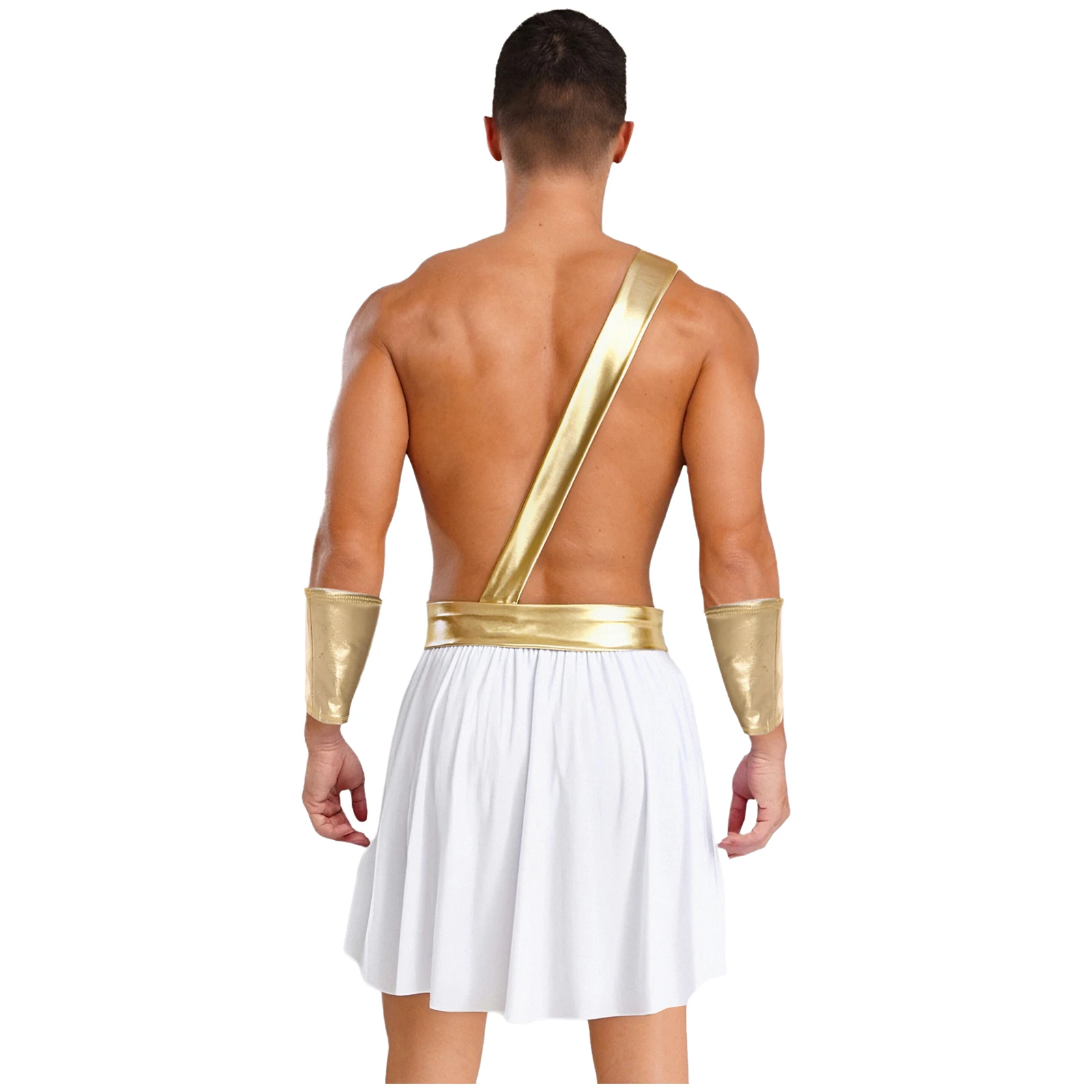 ملابس Regal Eros للرجال God Prince رداء على شكل قلب متباين وشاح ذهبي بحاشية غير متماثلة تنورة مريحة زي الهالوين التأثيري