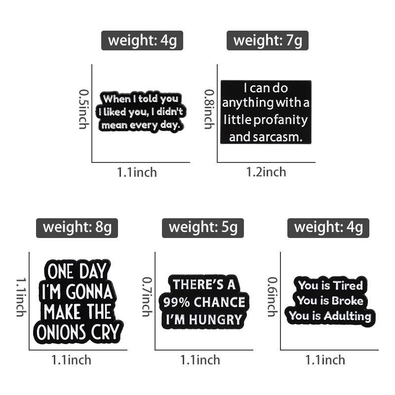 بروش بروش ساخر ، دبابيس مينا ، دبابيس ، شارة طية صدر السترة ، مجوهرات حقيبة الظهر ، إذا كنت أحبك ، لا أقصد كل يوم #2