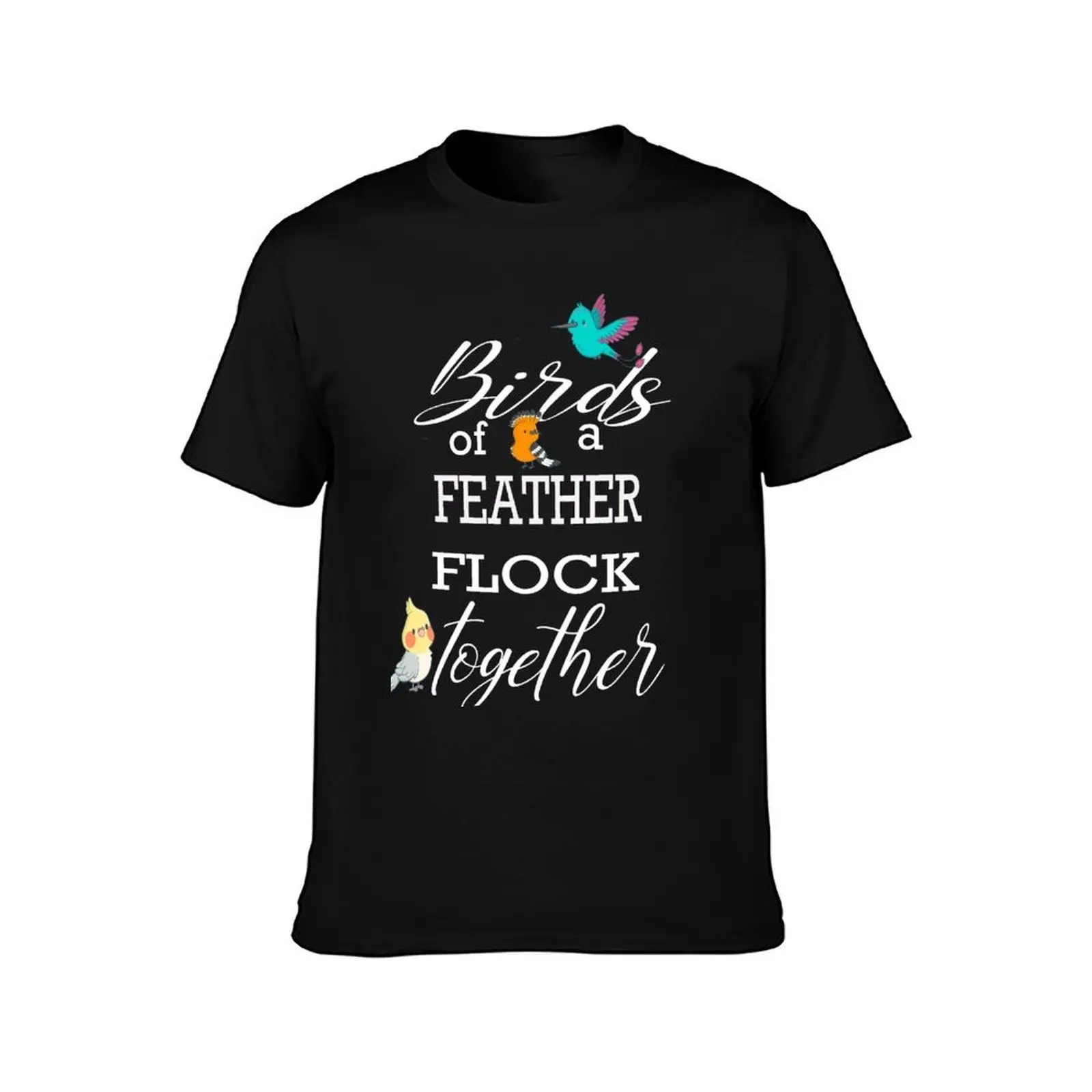 birds of a feather flock together T-Shirt, Summer Casual Cotton Tee, Oversized Streetwear Tops, Vintage Graphic Print
