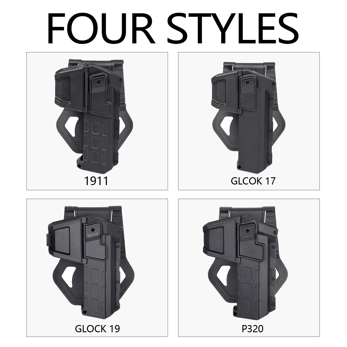 tactical classics glock 17 18 19 pistol holsters for x300 x400 weapon flashlight airsoft colt m1911 p320 waist gun holster