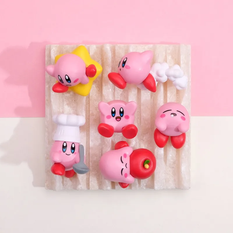 

6pcs Kirby Kawaii Game Peripheral Cartoon Desktop Decoration DIY Accessories Model Collection Toy Gift