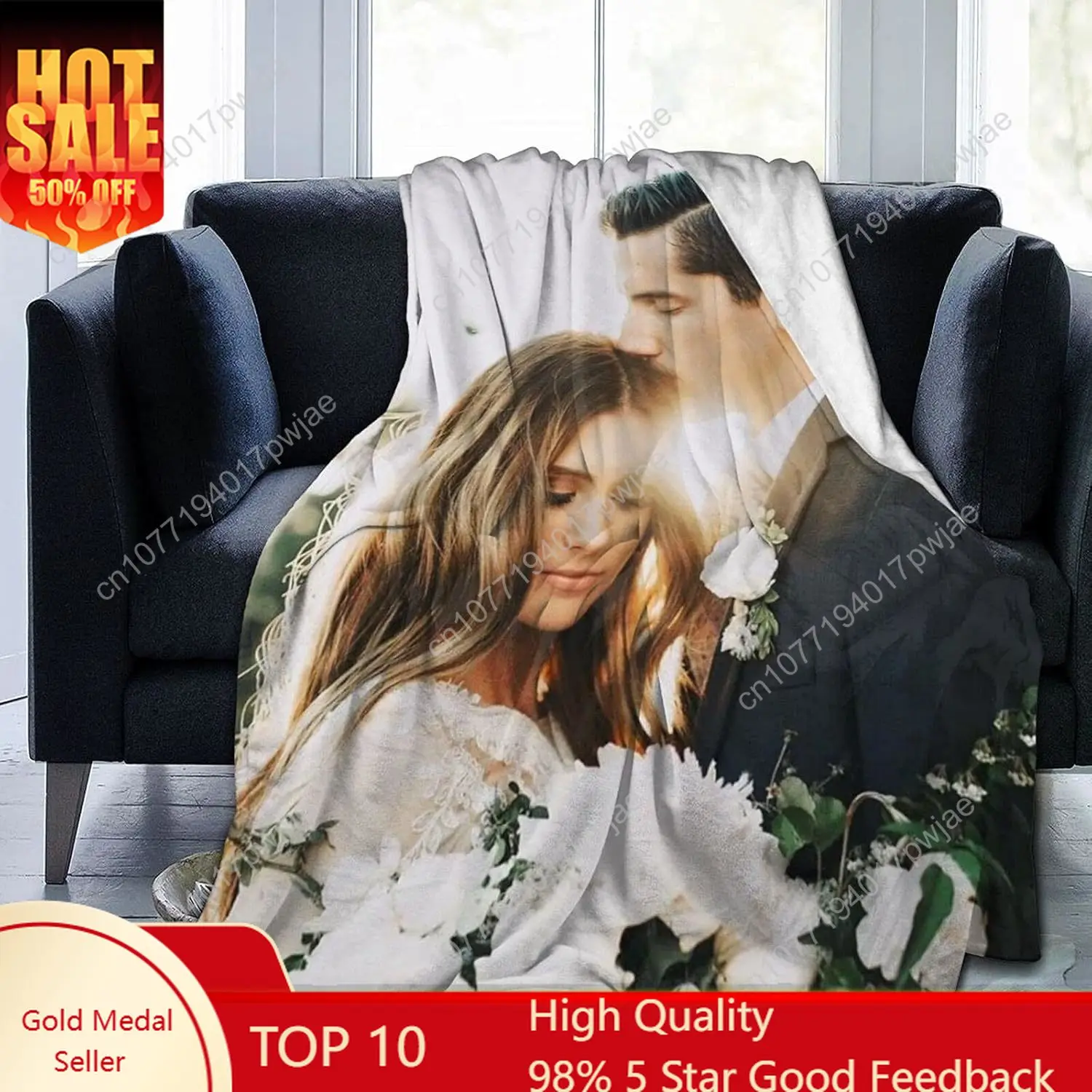 Custom Blanket with Photos Text Customized Blanket Personalized Flannel Throw Blankets for Adult Kid Birthday Christmas Hallowee