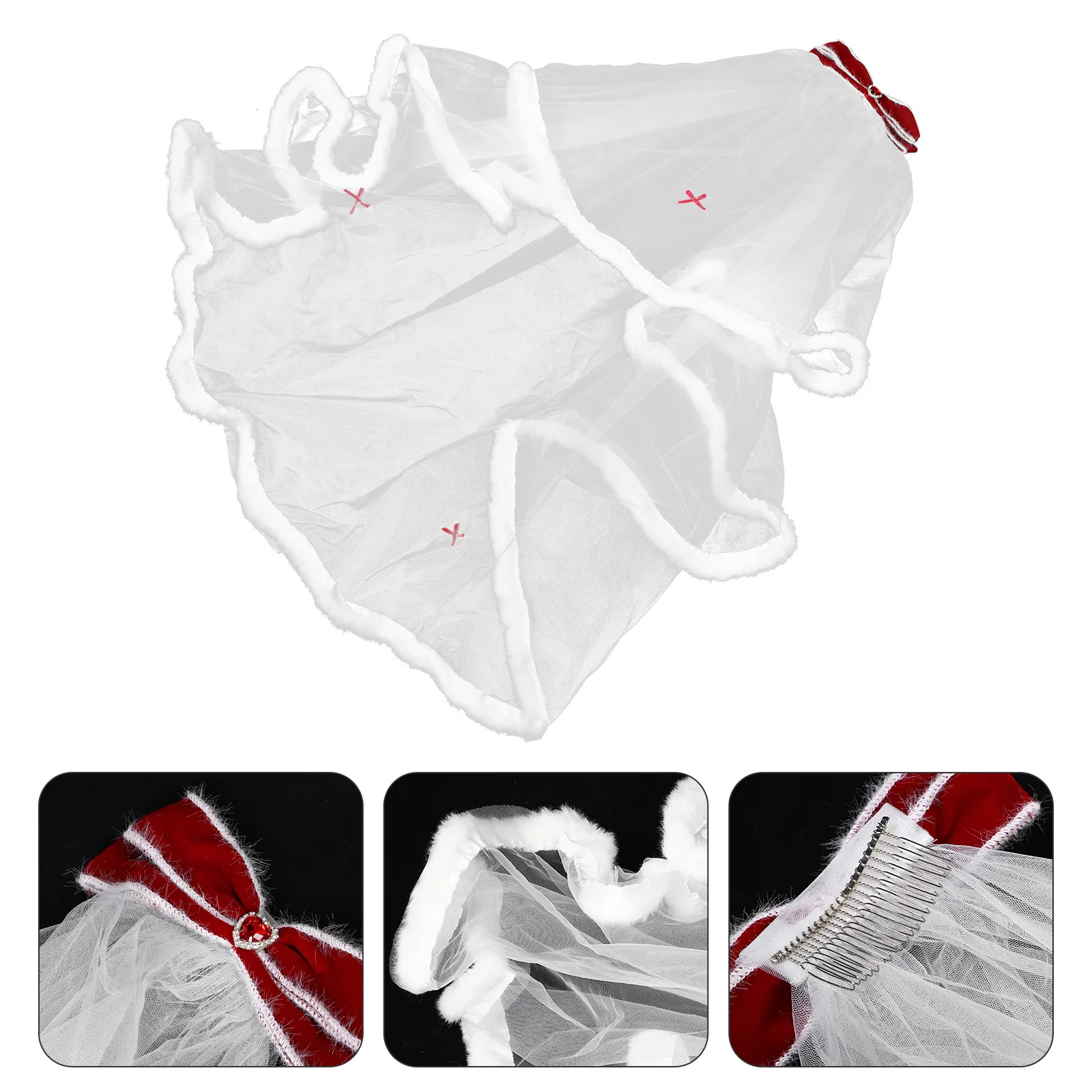 فراشة القوس الحجاب الزفاف الحجاب القصير العروس الزفاف الشعر التبعي العازبة حفلة لصالح تول اللؤلؤ خوذة أنيقة #1