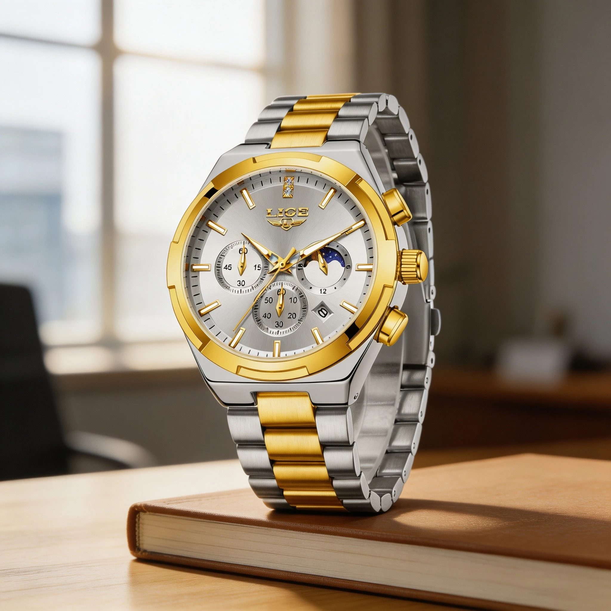 LIGE Luxury Man Watch Chronograph Waterproof Luminous Date Watch for Men Casual Stainless Sports Military Men's Quartz Watches